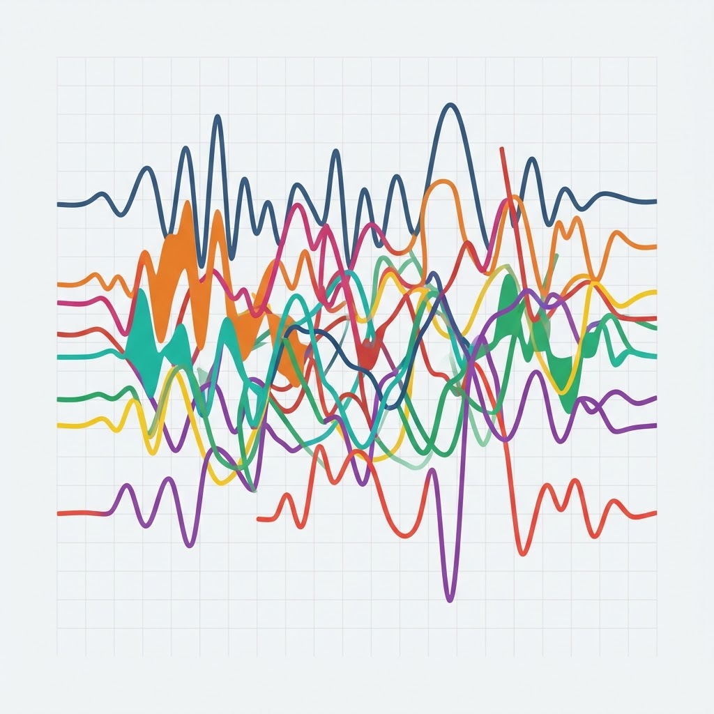 Overlapping speech waveforms representing crosstalk