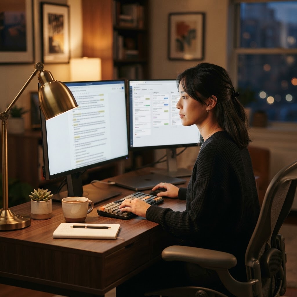 Reviewing a cleaned-up transcript and turning it into tasks