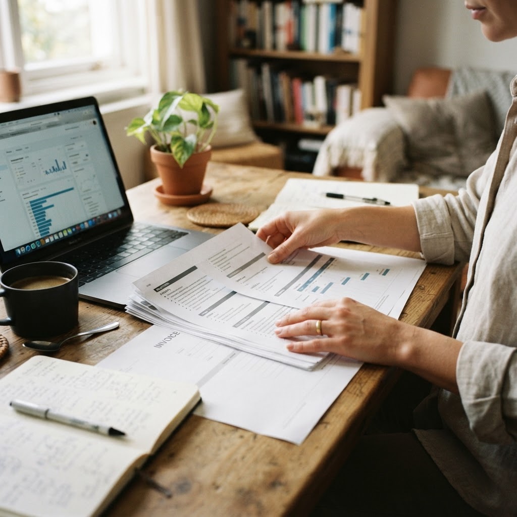 Freelancer organizing project milestones and deliverables
